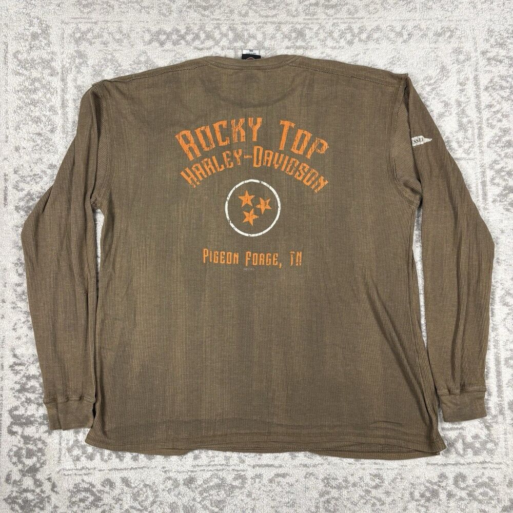 Harley Davidson T Shirt Long Sleeve Rocky Top Pigeon Forge TN Thermal Size 2XL